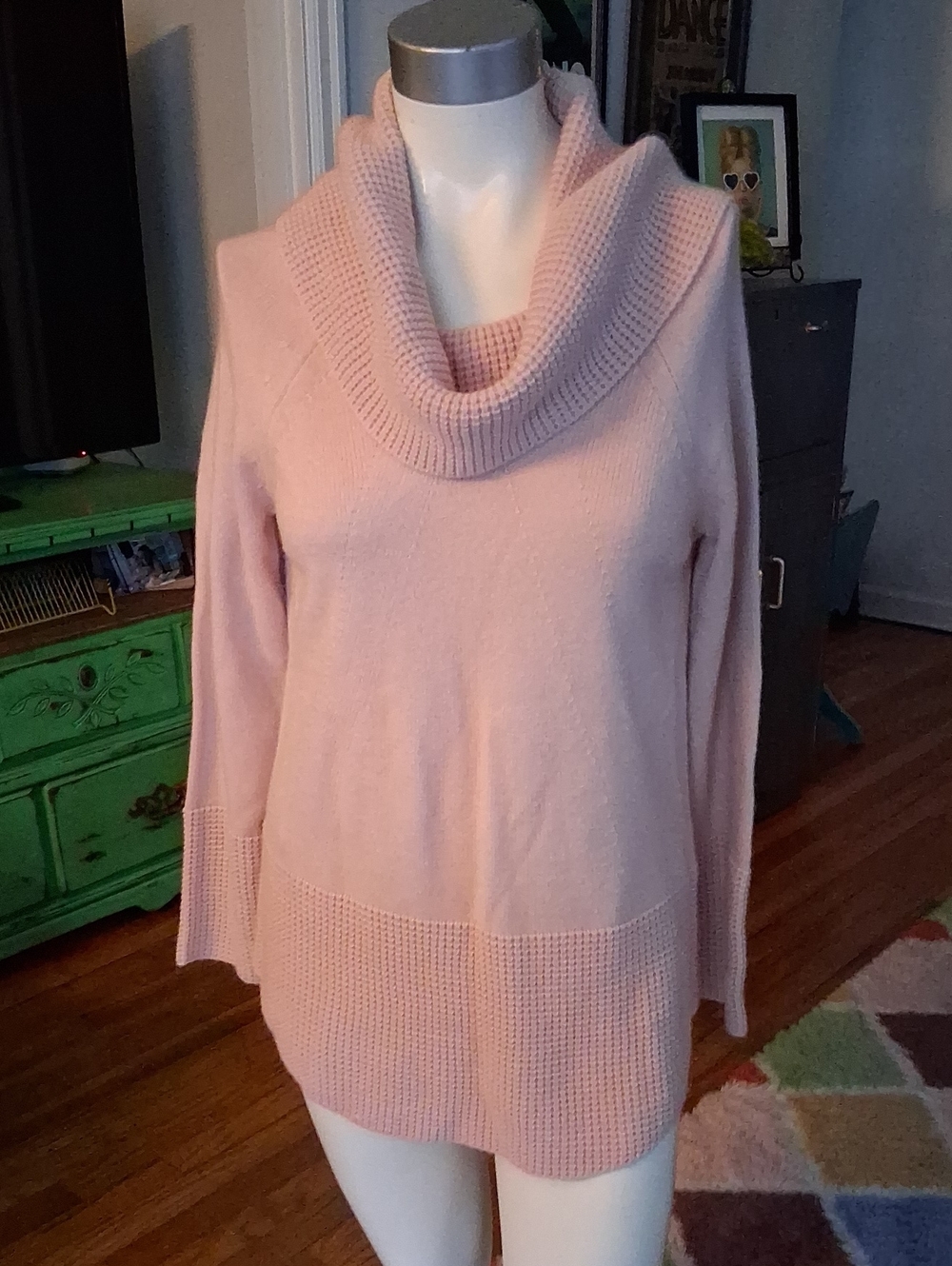 Cakvin Klein Pink Cowl Neck Sweater - Medium